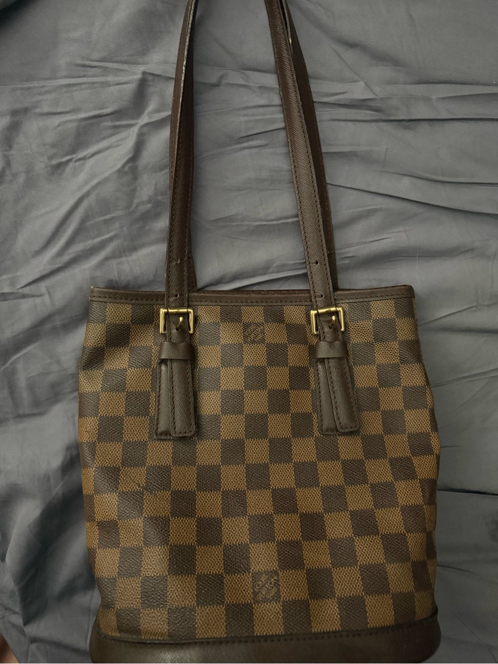 Louis Vuitton Brown Damier Ebene Bucket Shoulder Bag